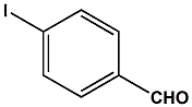 Chemical diagram for 4-Iodobenzaldehyde Cas # 15164-44-0
